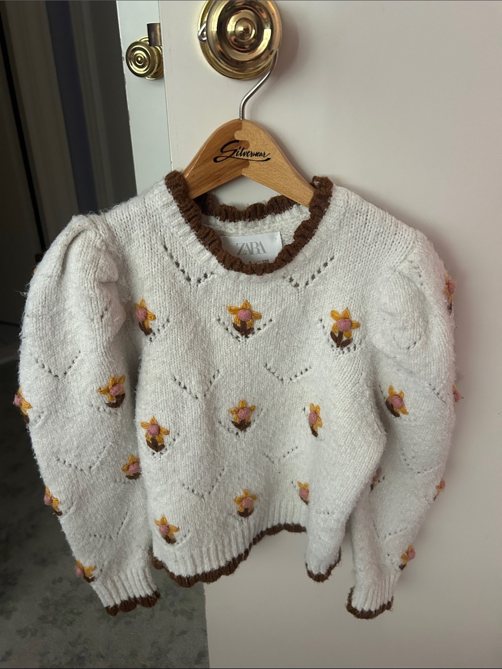 Zara Cream Knit Sweater size 8
